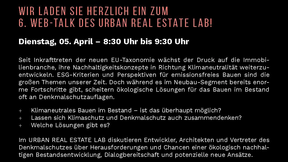Einladung zum Web-Talk: Bauen im Bestand - Denkmalschutz vs. Klimaschutz?