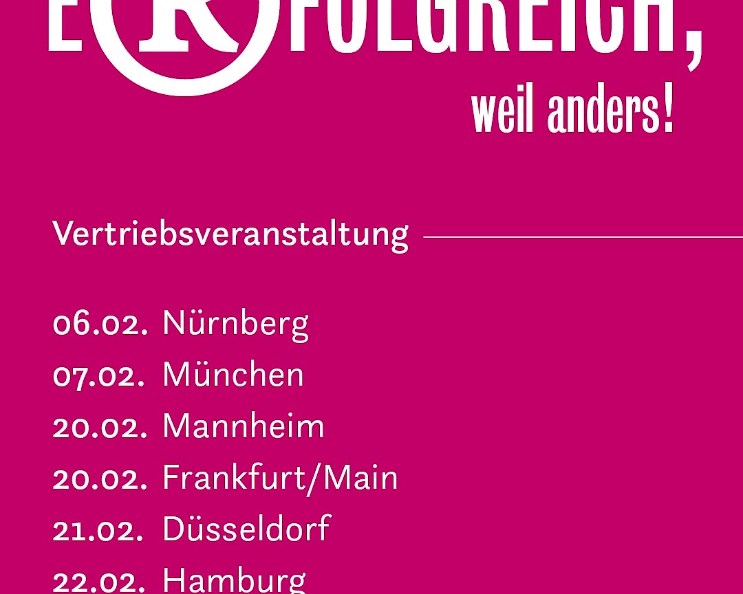 Einladung f&uuml;r Vertriebspartner: E&reg;folgreich... weil anders!