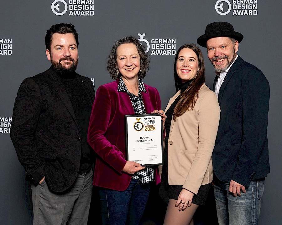 Einfliegerhalle in BUC-36&reg; mit German Design Award 2026 ausgezeichnet