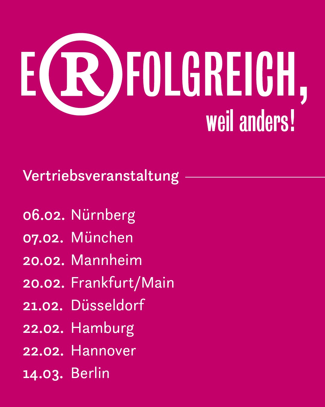 Einladung für Vertriebspartner: E®folgreich... weil anders!