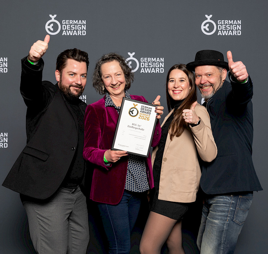 Einfliegerhalle in BUC-36® mit German Design Award 2026 ausgezeichnet